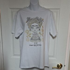 Mexico T-Shirt Frida Kahlo UV Sun changing colours Sz M